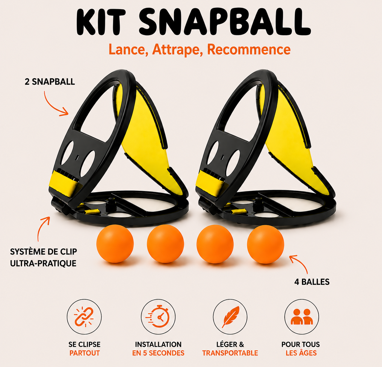 SnapBall™ - Lance, Attrape, Recommence